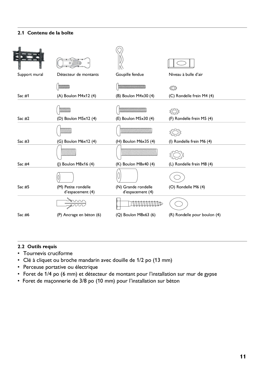 Philips SQM5312/27 manual Outils requis 