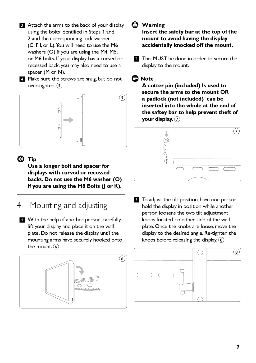 Philips SQM5312/27 manual Mounting and adjusting 