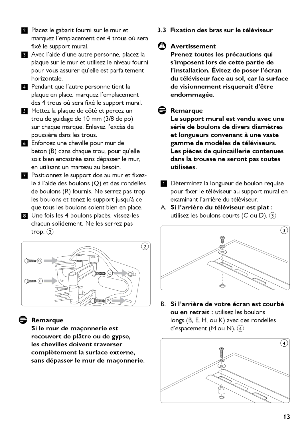 Philips SQM5562/27 manual Remarque, Examinant l’arrière du téléviseur 