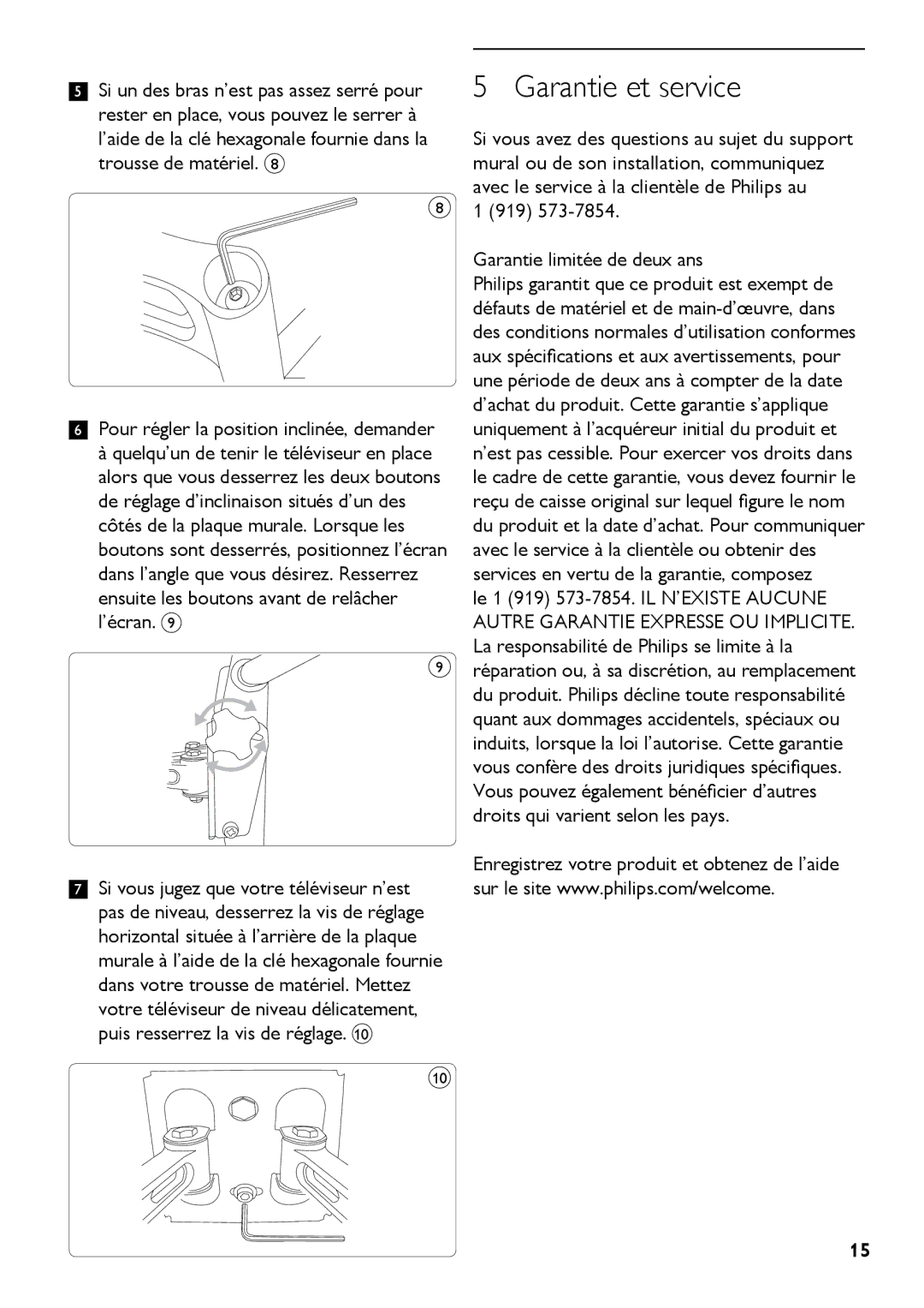 Philips SQM5562/27 manual Garantie et service, Garantie limitée de deux ans 