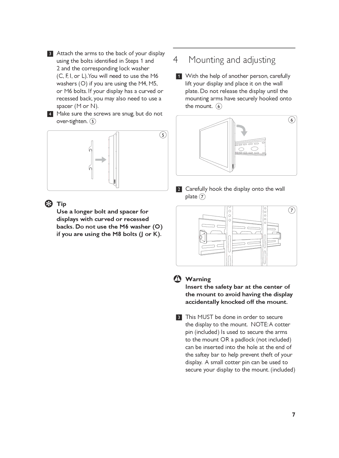 Philips SQM5822/27 manual Mounting and adjusting 