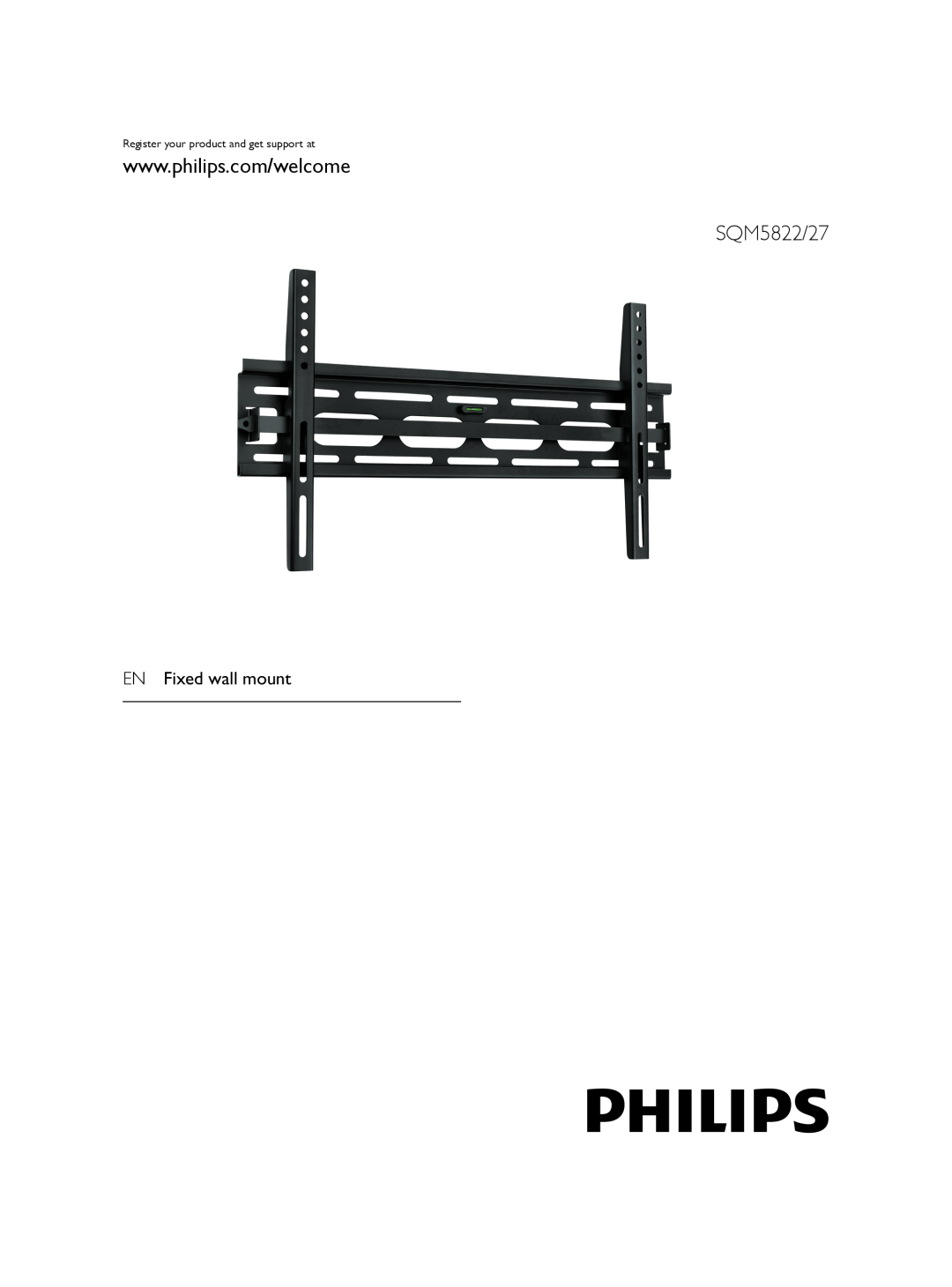 Philips manual SQM5822/27, EN Fixed wall mount, Register your product and get support at 