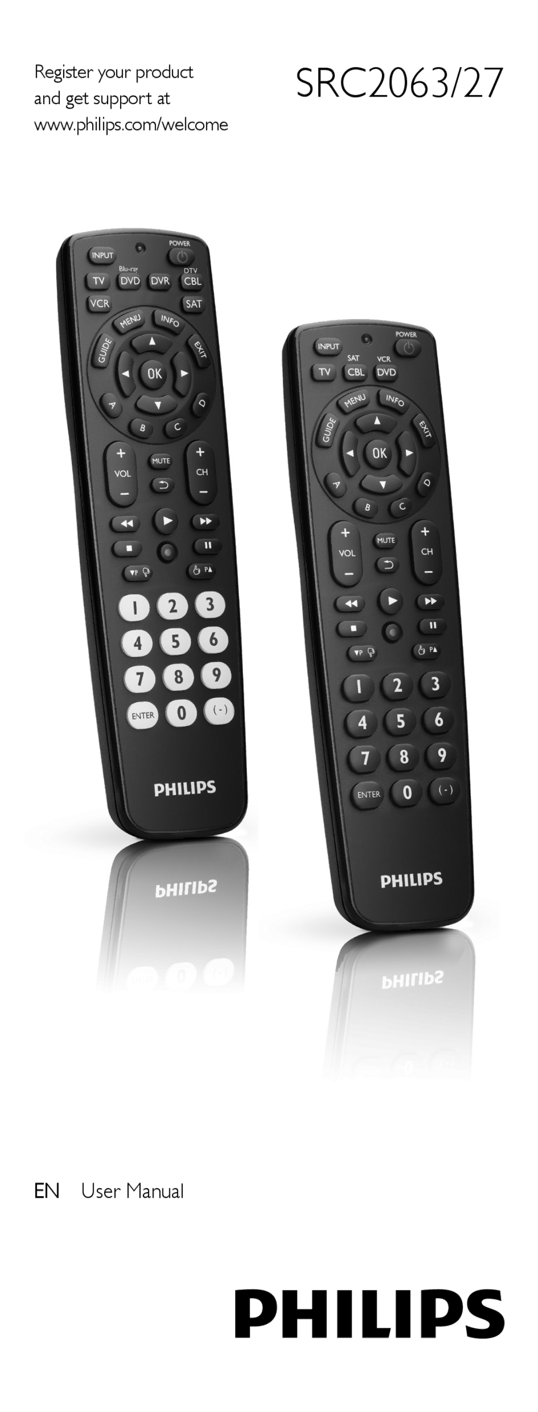 Philips SRC2063/27 manual Get support at, Register your product 