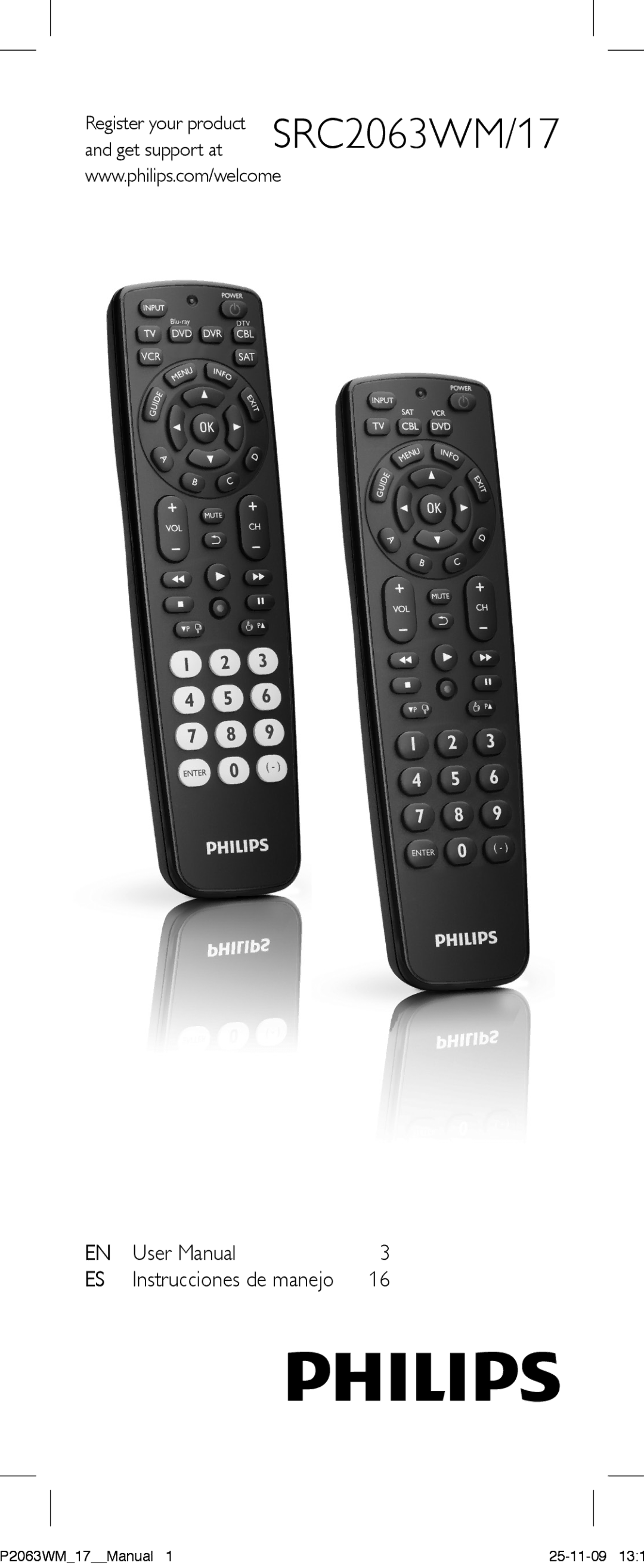 Philips SRC2063WM/17 manual 