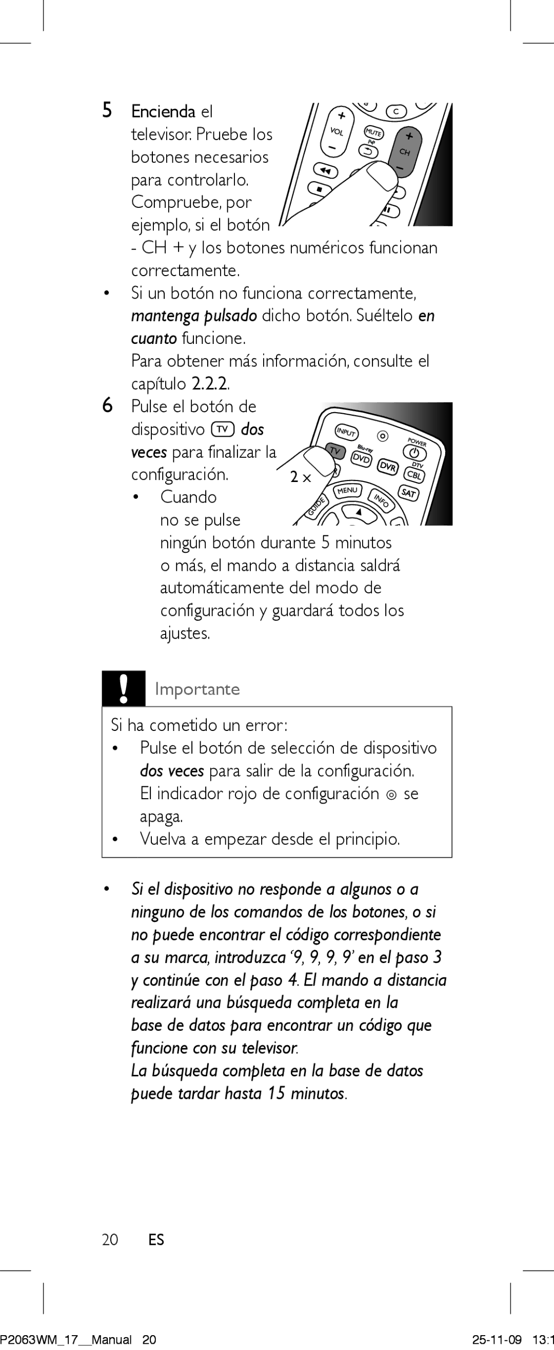 Philips SRC2063WM/17 manual Dos 