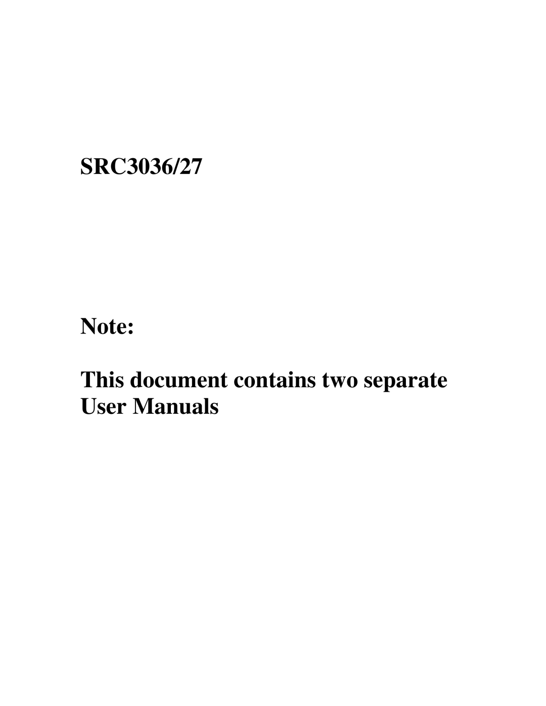 Philips SRC3036/27 user manual 