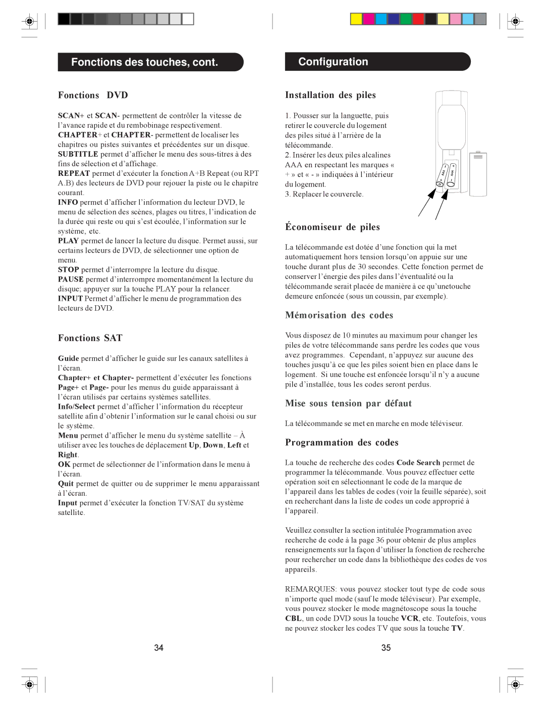 Philips SRC3036/27 user manual Configuration 