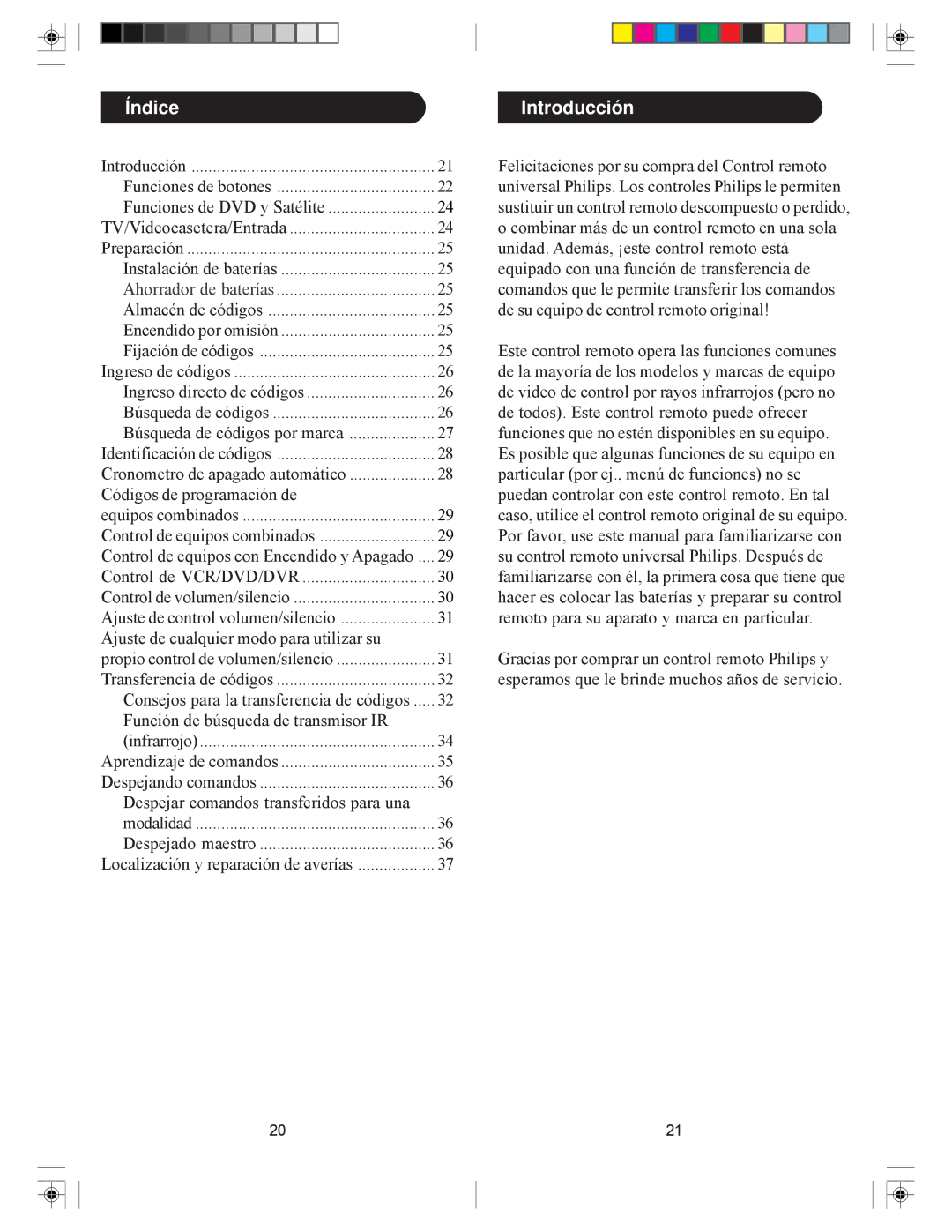 Philips SRC3036/27 user manual Despejar comandos transferidos para una 