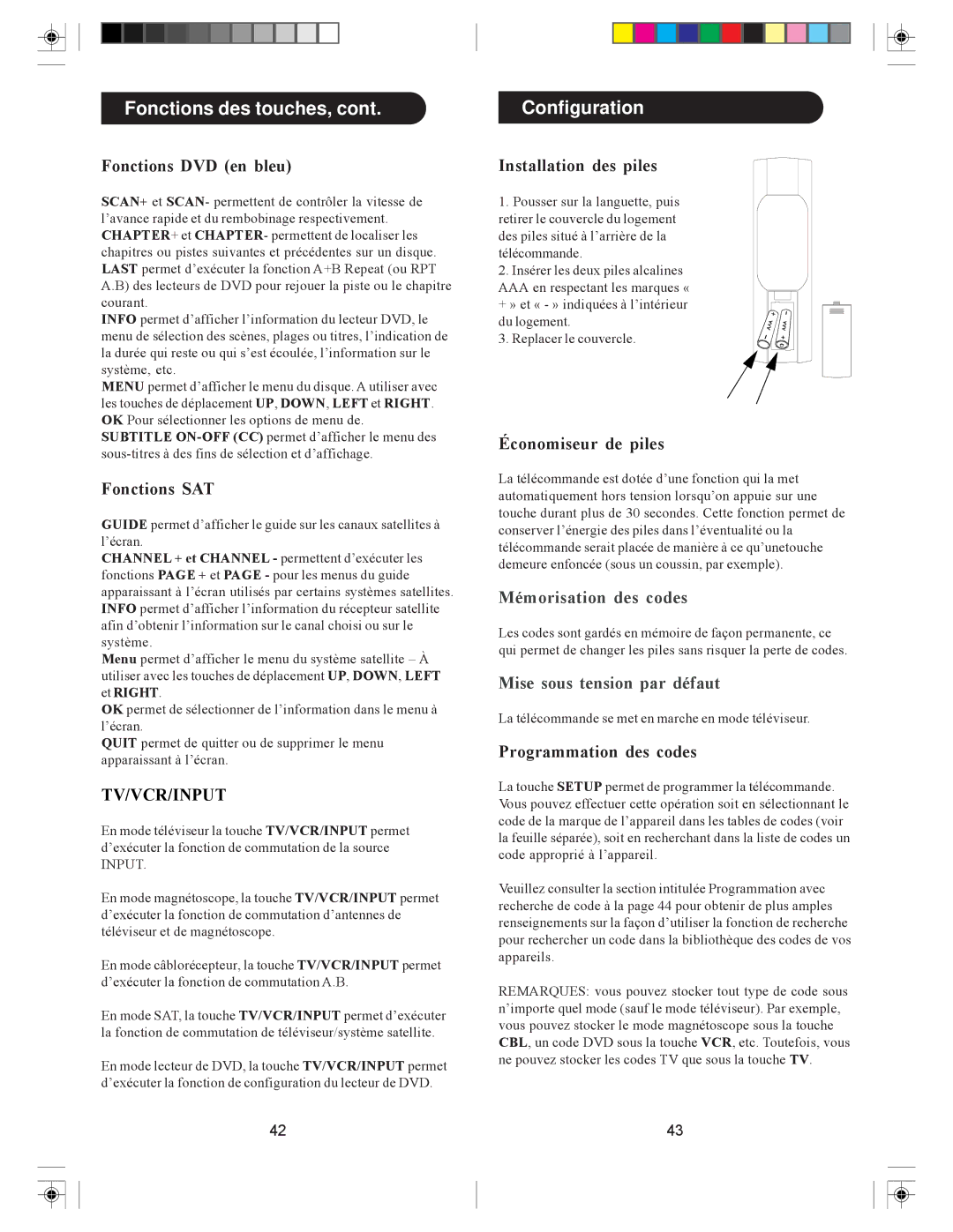 Philips SRC3036/27 user manual Fonctions DVD en bleu, Input 