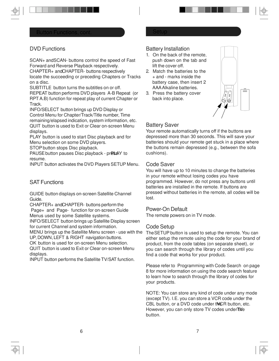 Philips src3036wm/17 manual Setup 