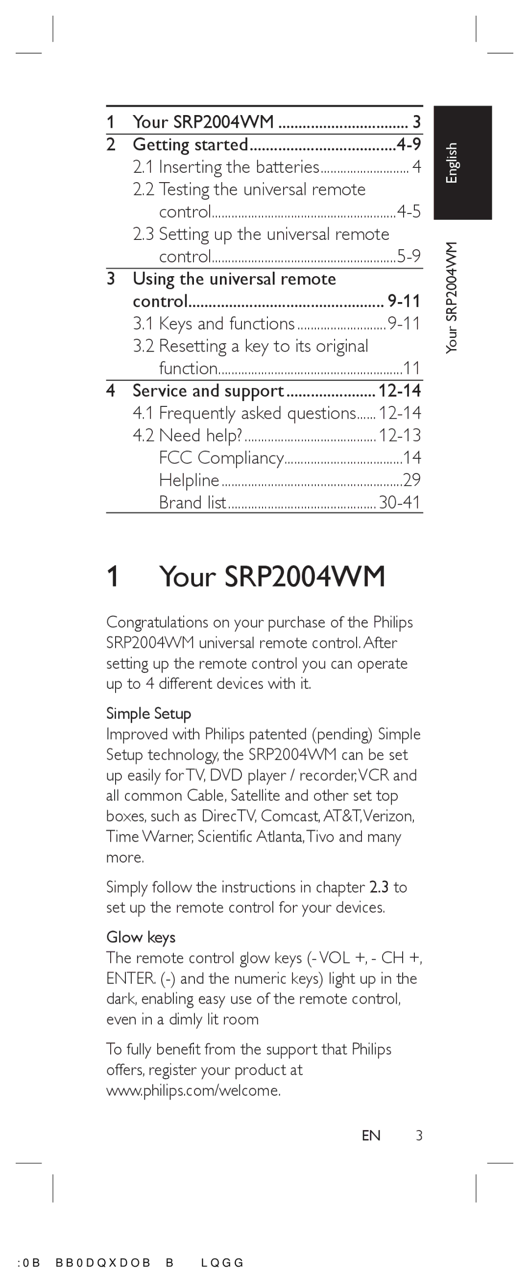 Philips SRP2004WM/17 manual Testing the universal remote, Resetting a key to its original, 12-14, 12-13, Simple Setup 