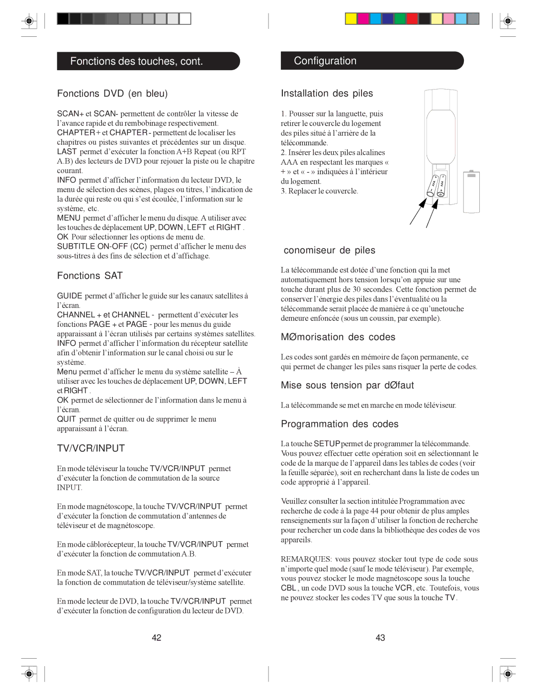 Philips SRU3005/27 owner manual Configuration 