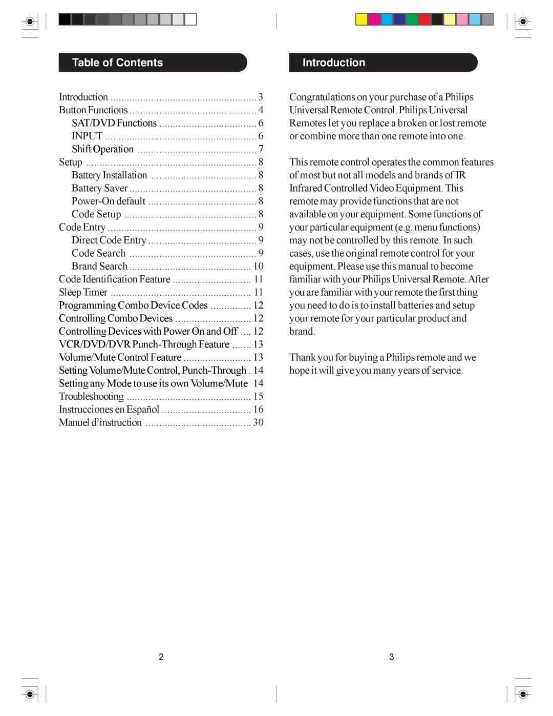 Philips SRU4040 owner manual Table of Contents, Introduction 