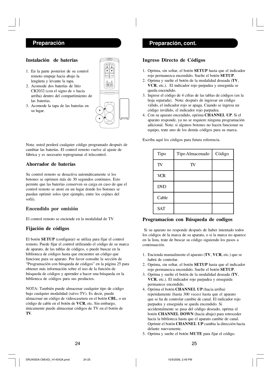 Philips SRU4050 owner manual Preparación 