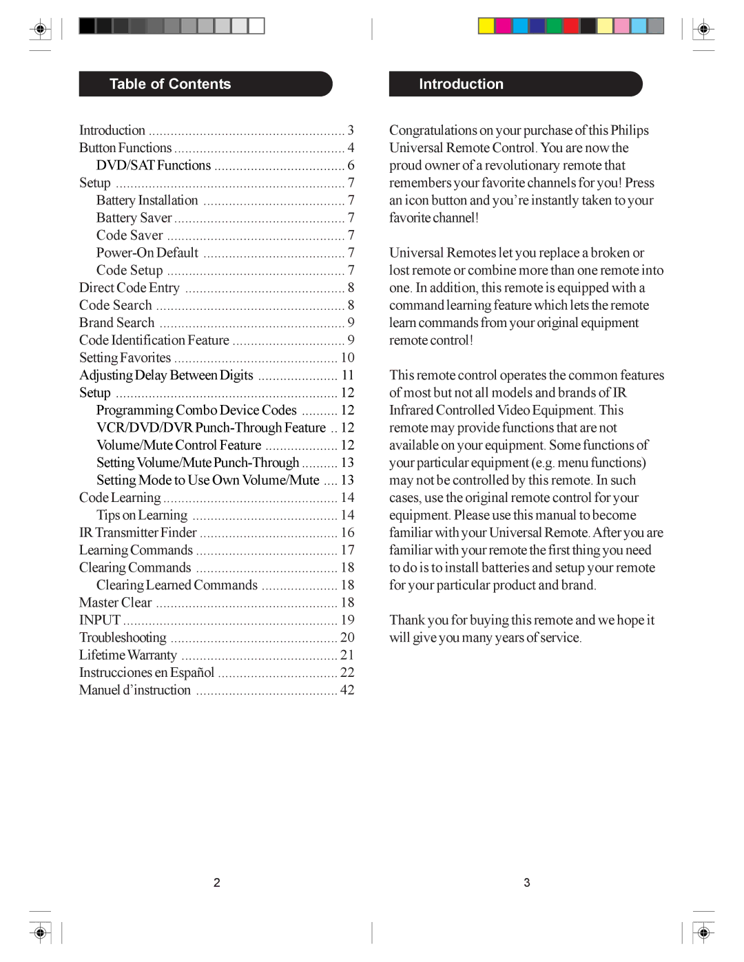 Philips SRU4105/27 owner manual Table of Contents, Introduction 