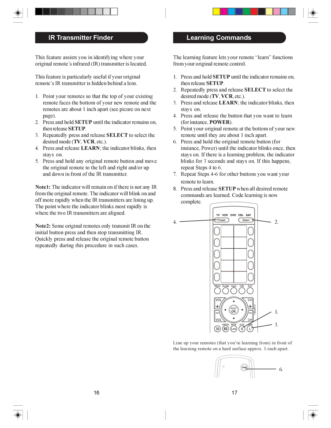 Philips SRU4105/27 owner manual IR Transmitter Finder, Learning Commands 