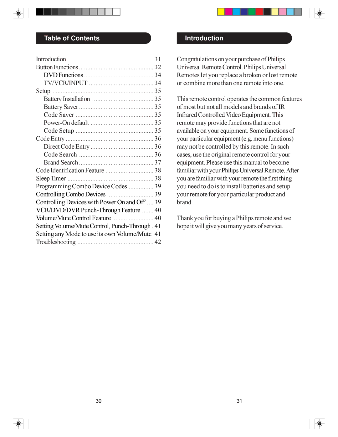 Philips SRU5030/55 owner manual Table of Contents, Introduction 