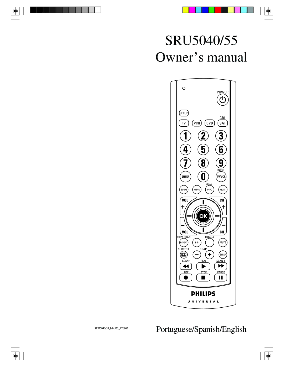 Philips SRU5040/55 owner manual 