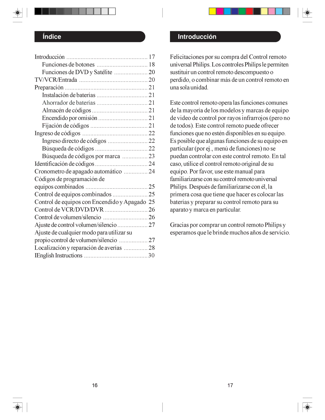 Philips SRU5040/55 owner manual Índice, Introducción 