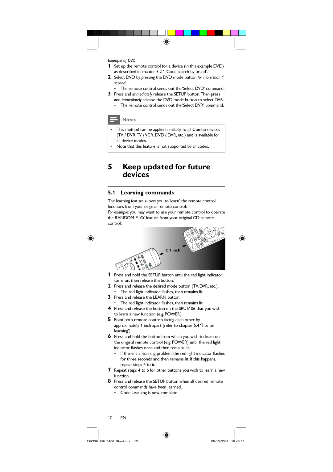 Philips SRU5106/27 user manual Keep updated for future devices, Learning commands 