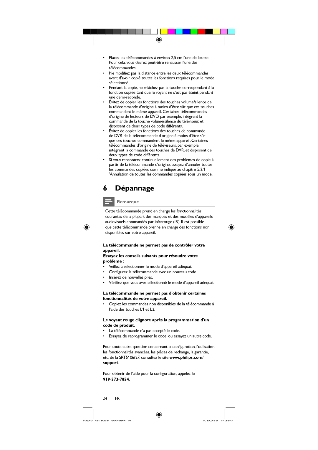 Philips SRU5106/27 user manual Dépannage 