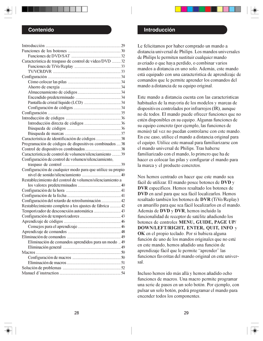 Philips SRU6080 owner manual Contenido, Introducción 