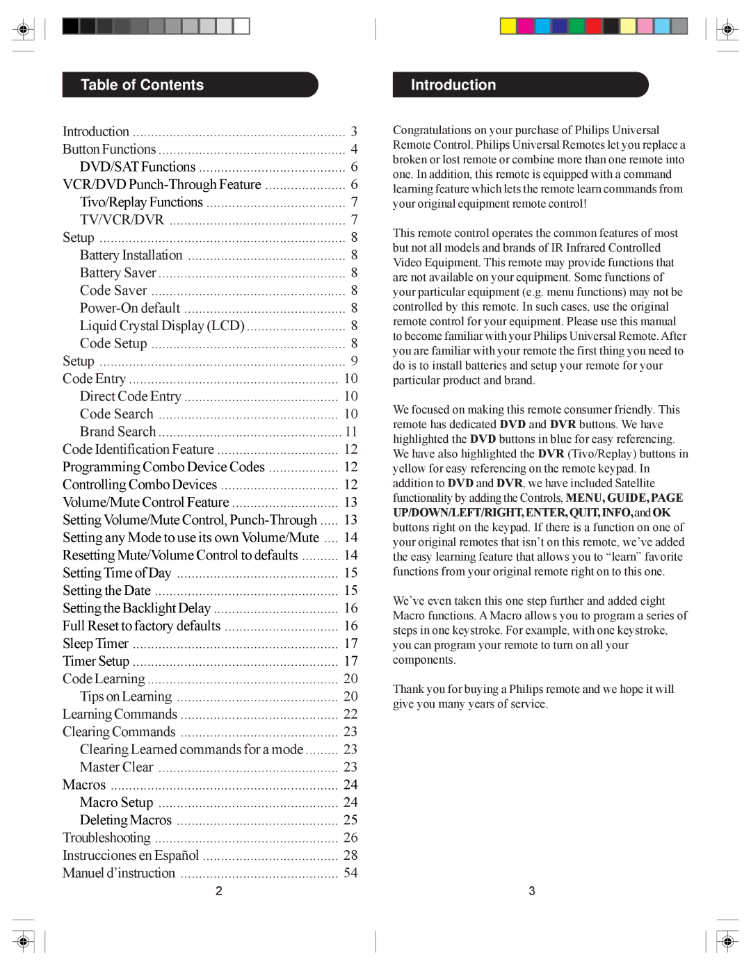 Philips SRU6080 owner manual Table of Contents, Introduction 