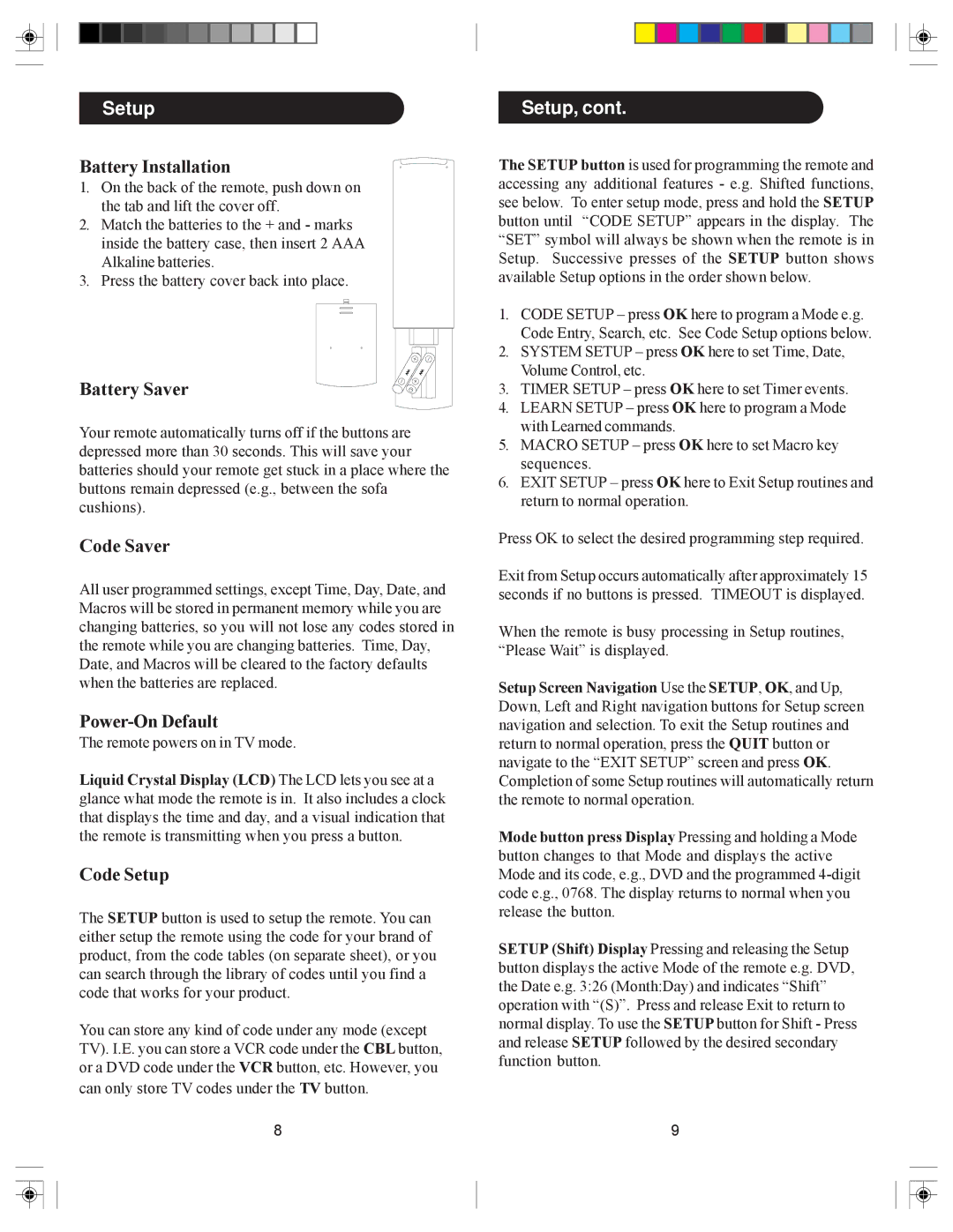 Philips SRU6080 owner manual Setup 