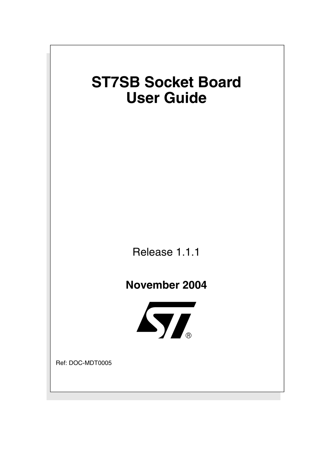 Philips manual ST7SB Socket Board User Guide, Release, November 