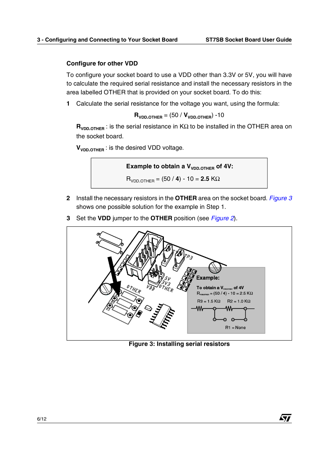 Philips ST7SB manual Configure for other VDD, Example to obtain a VVDD.OTHER 