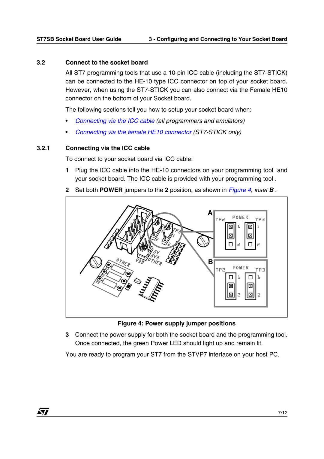 Philips ST7SB manual Connect to the socket board, Connecting via the ICC cable 