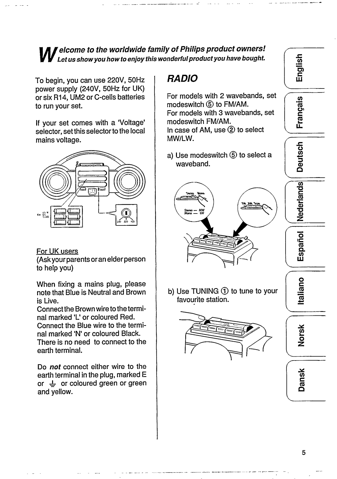 Philips Stereo Radio-Cassette Recorder manual 
