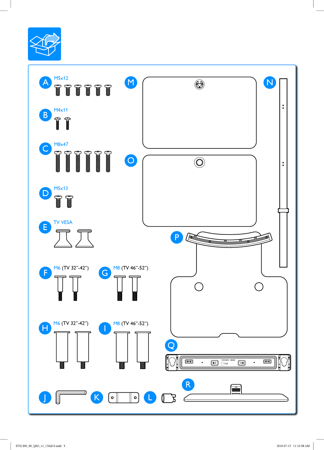 Philips STS1300/00 quick start TV Vesa 