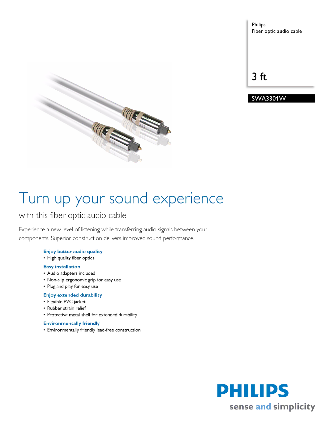 Philips SWA3301W/17 manual Enjoy better audio quality, Easy installation, Enjoy extended durability 