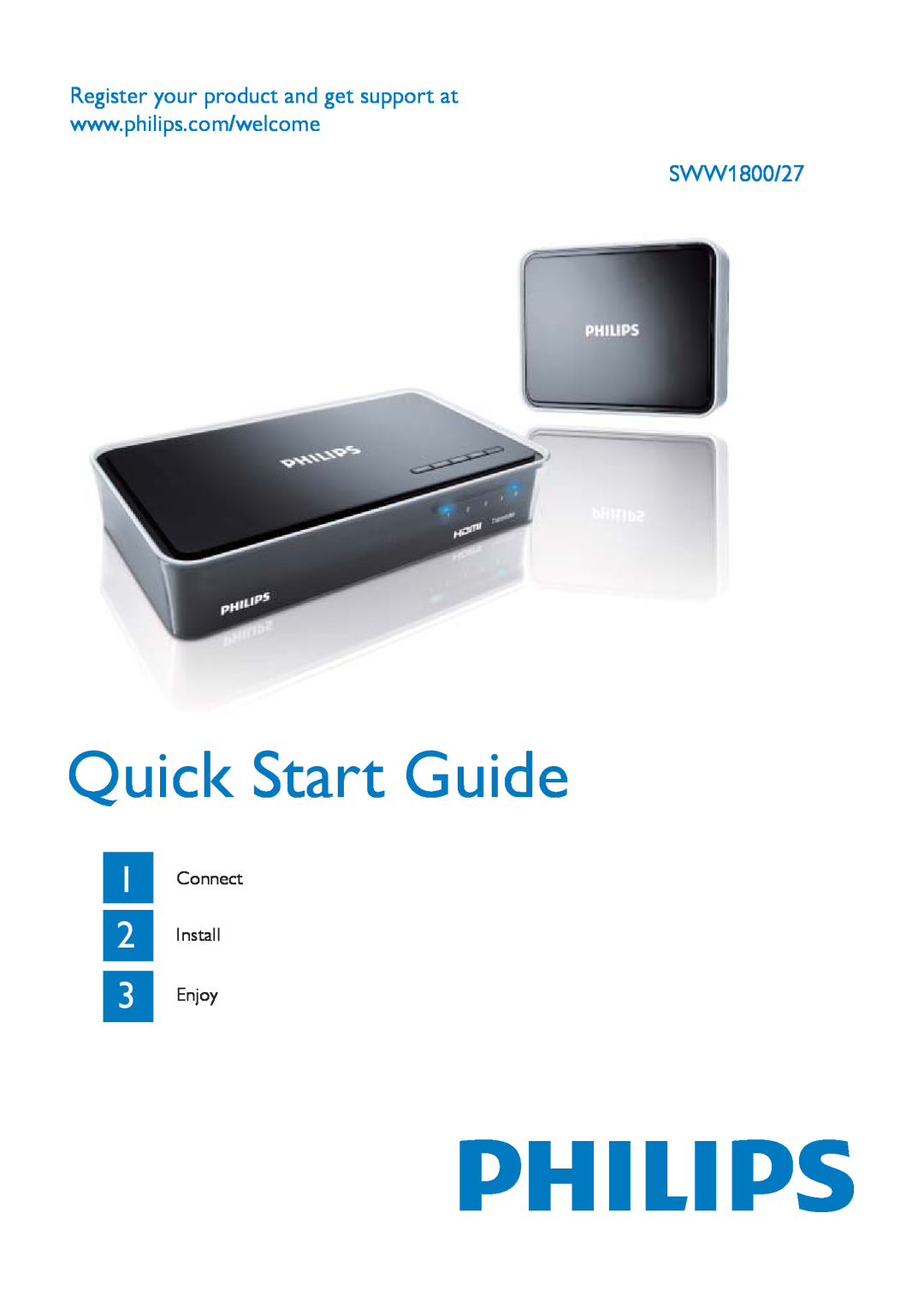 Philips SWW1800/27 quick start Register your product and get support at, Quick Start Guide 