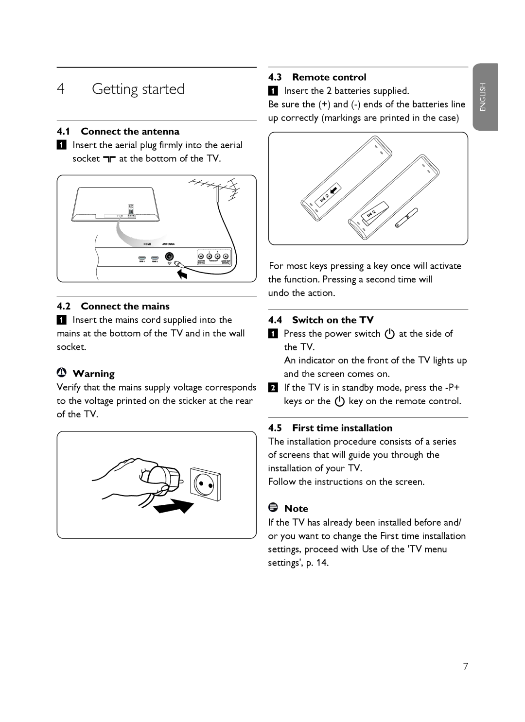 Philips SX60 user manual Getting started 