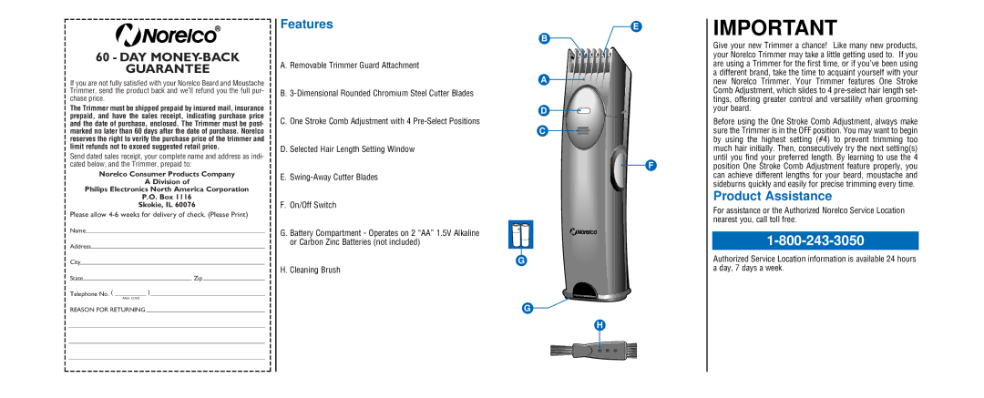 Philips T-4000 important safety instructions Features, Product Assistance 