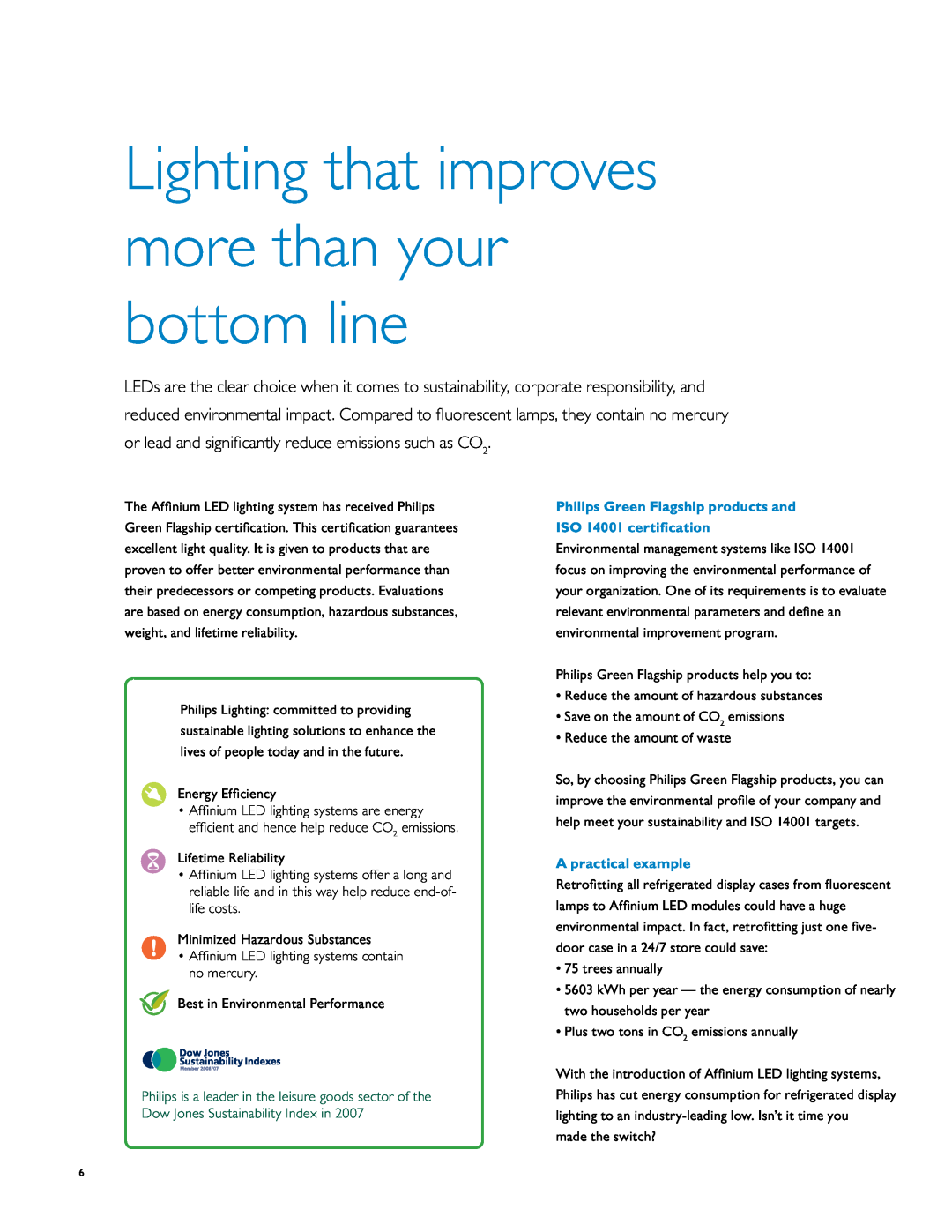 Philips T12HO Lighting that improves more than your bottom line, Philips Green Flagship products and, A practical example 