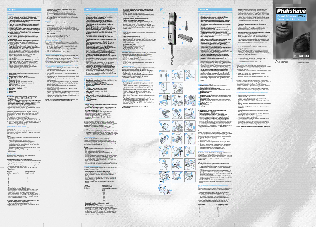 Philips T388 manual VaΩnye zamehaniä, Ohistka, Zamena noΩevogo bloka, Oxrana okruΩaüwej sredy, Obwee opisanie ris, Zarädka 