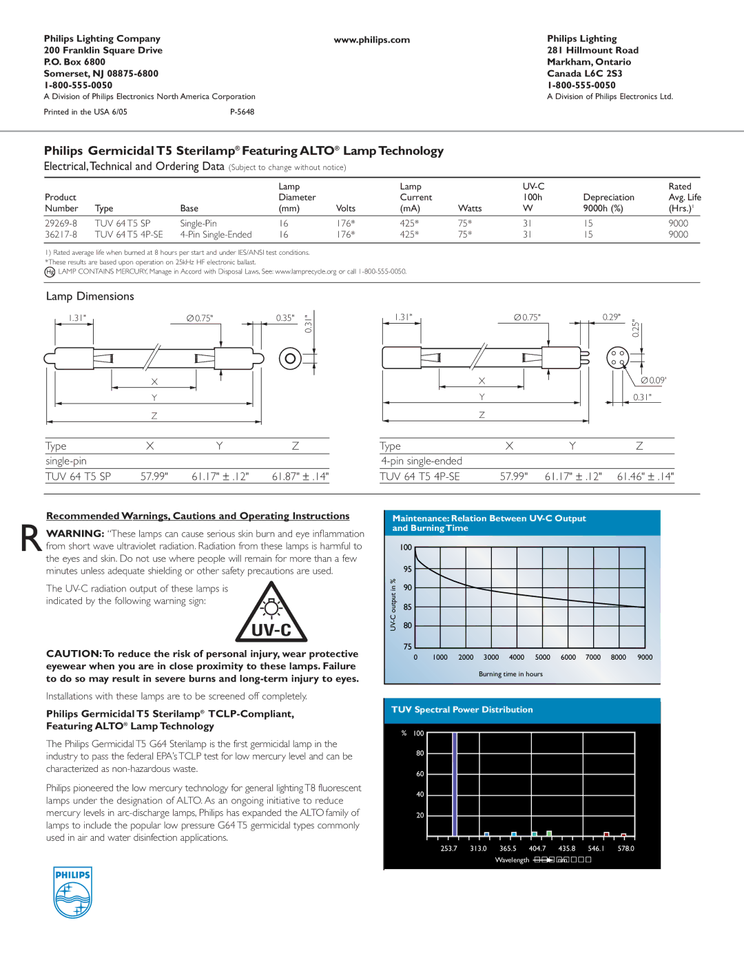 Philips T5 manual Uv-C, 4P-SE 