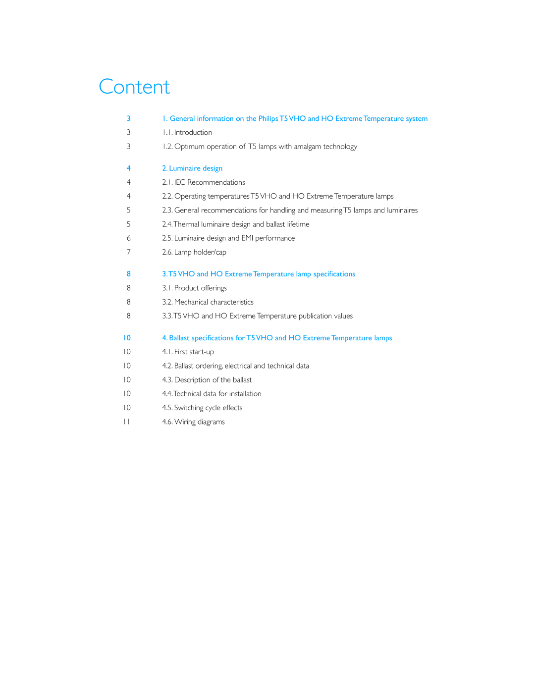 Philips T5VHO manual Content, Luminaire design 
