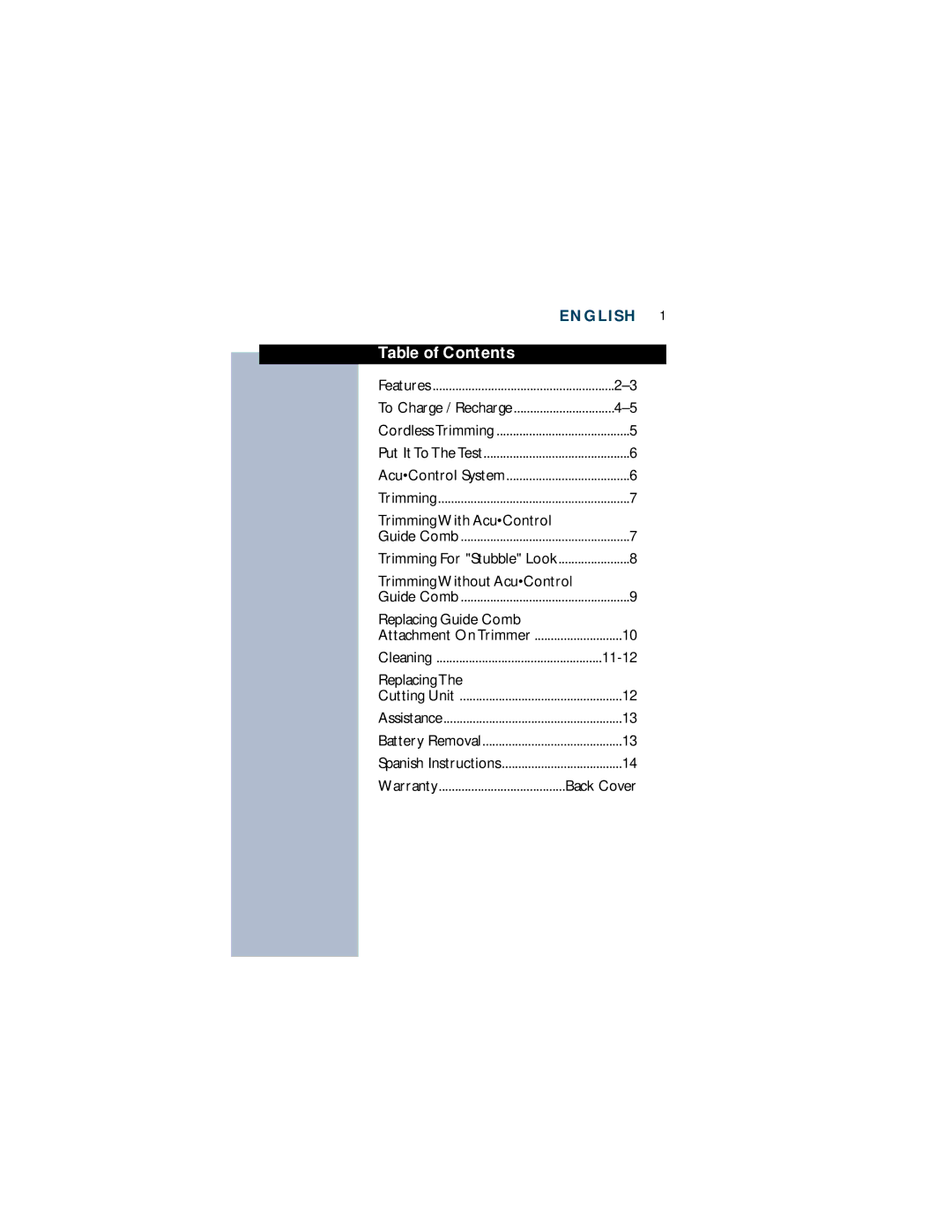 Philips T660 manual Table of Contents 