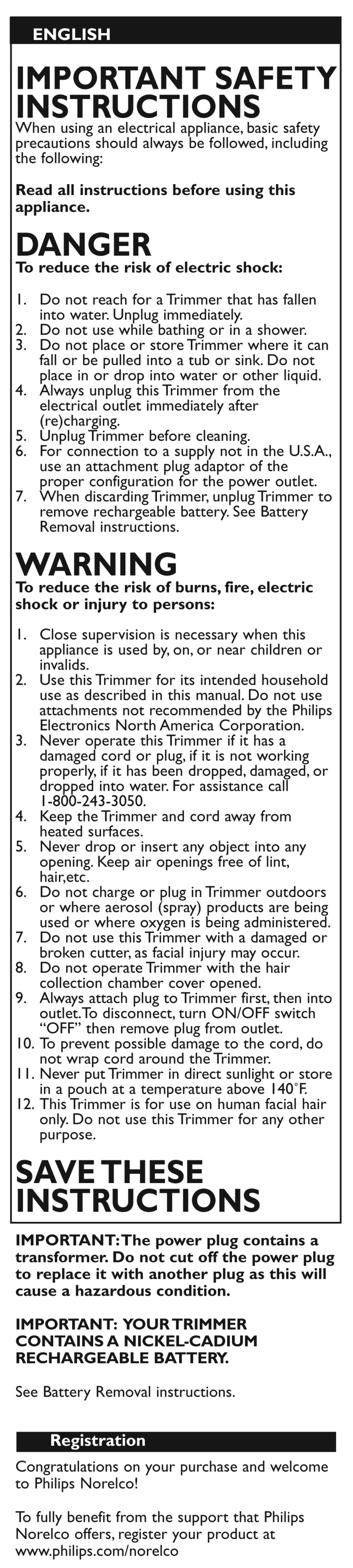 Philips T980/60 manual 