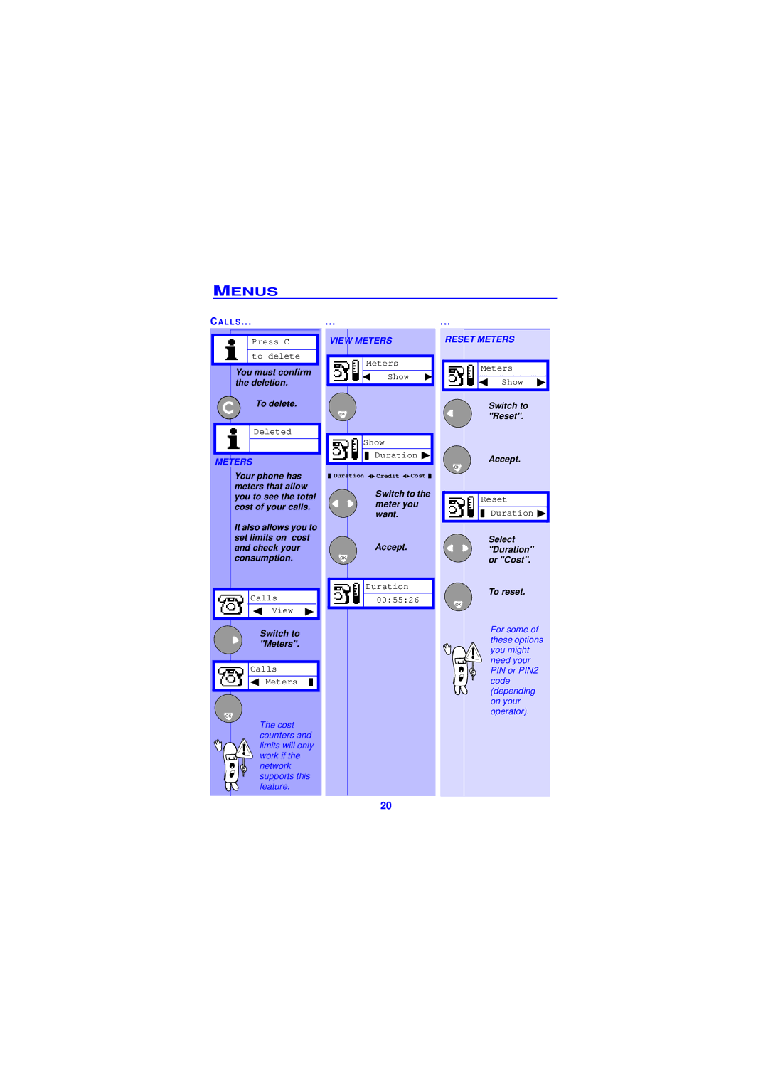 Philips TCD138 user manual View Meters, Reset Meters 