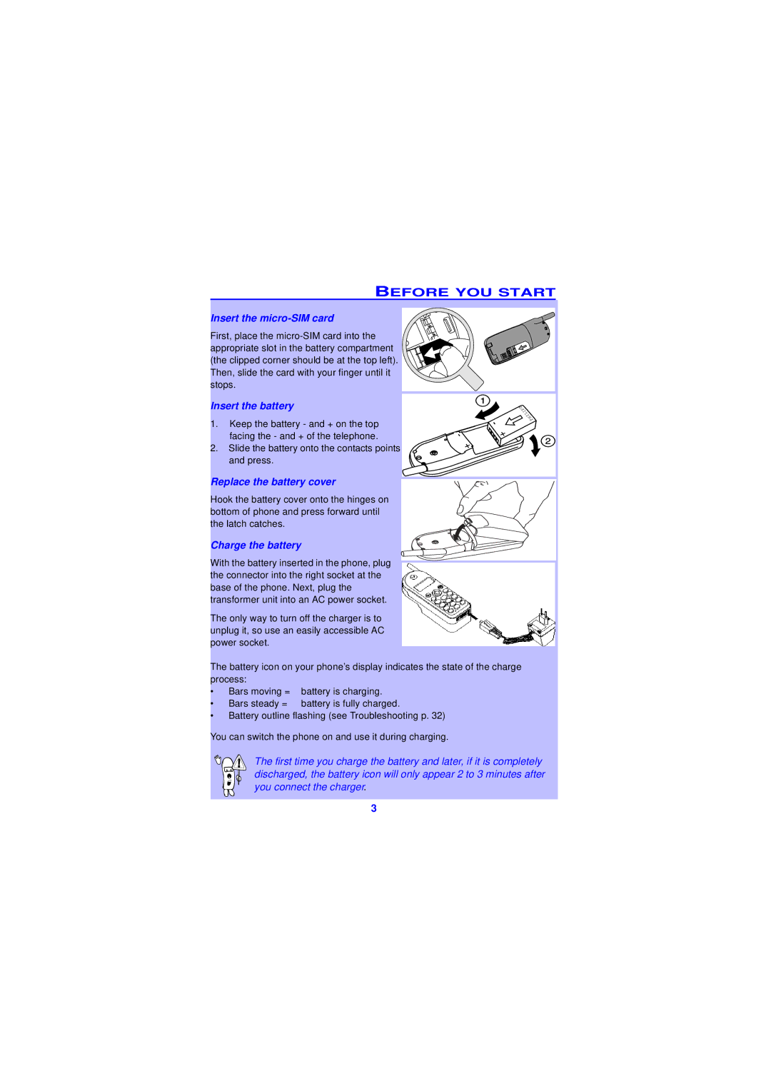 Philips TCD138 user manual Insert the micro-SIM card 