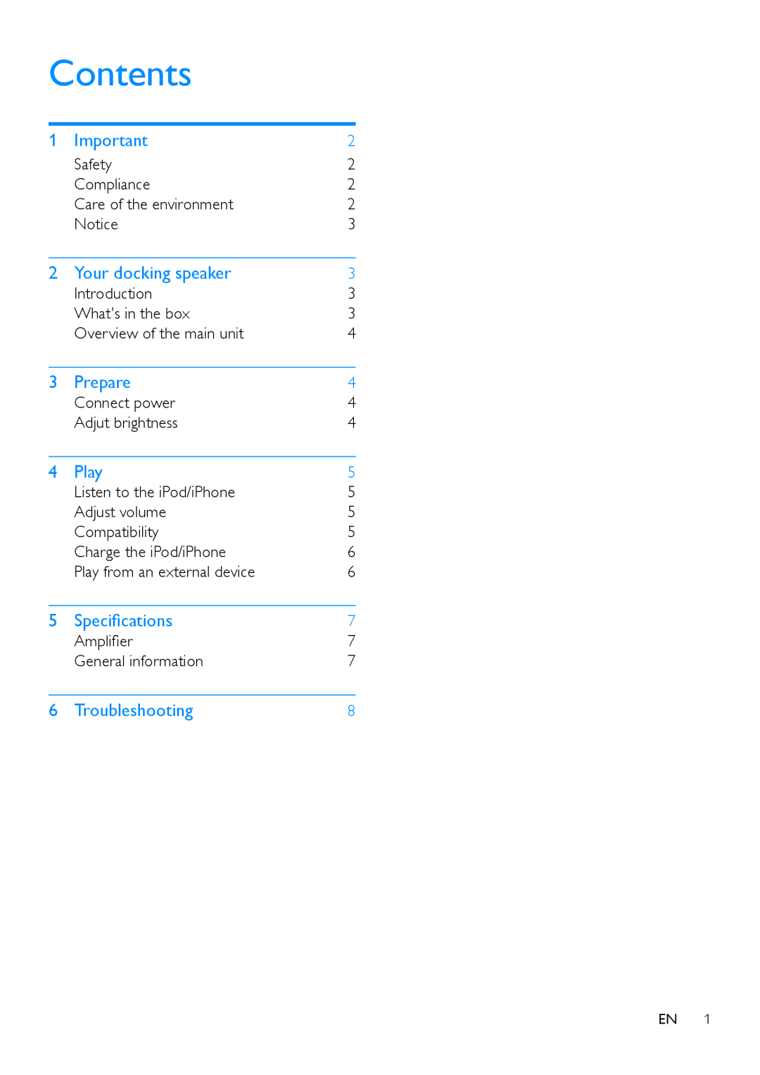 Philips TCI360/12 user manual Contents 