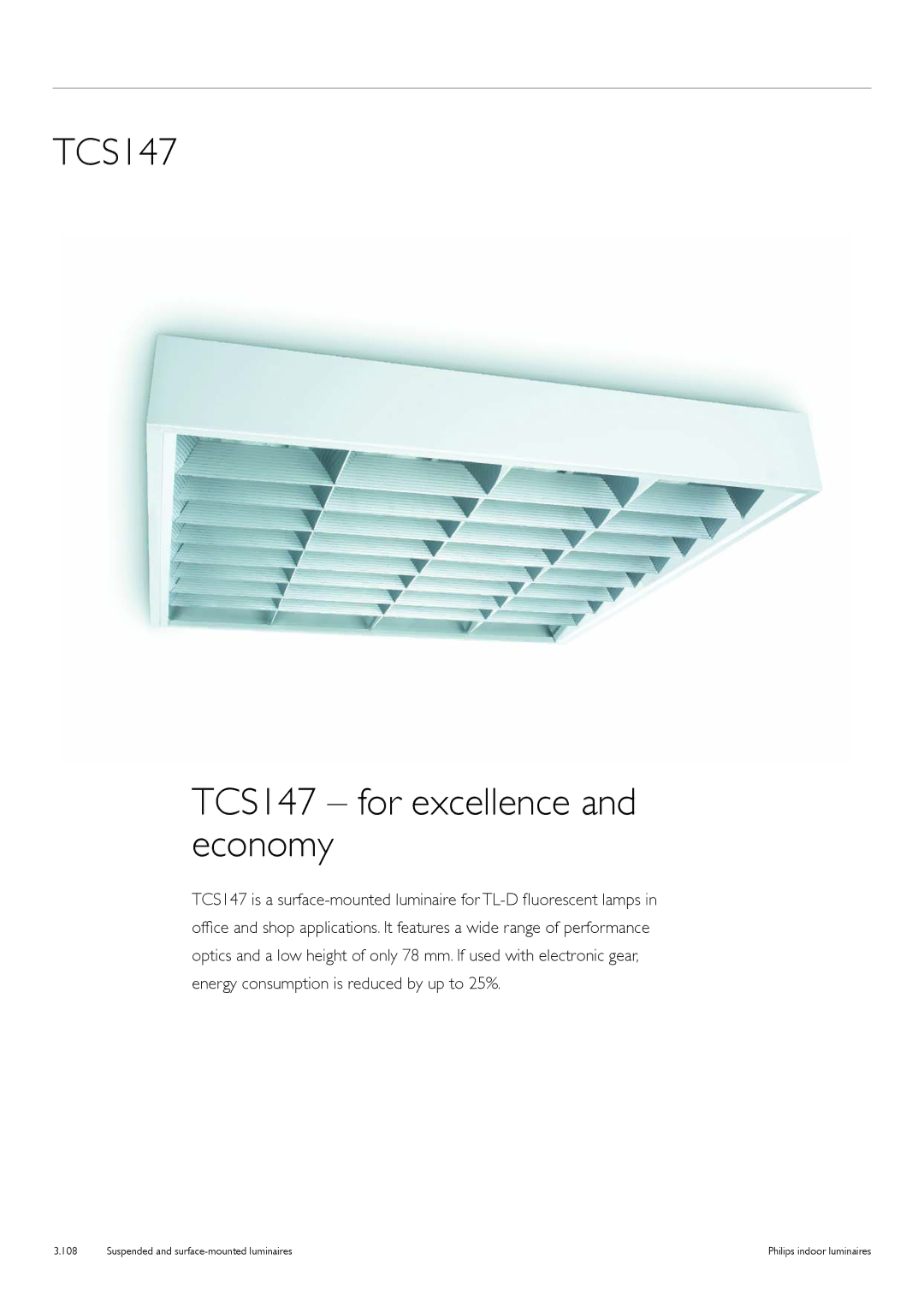 Philips TCS125 manual TCS147 TCS147 for excellence and economy 