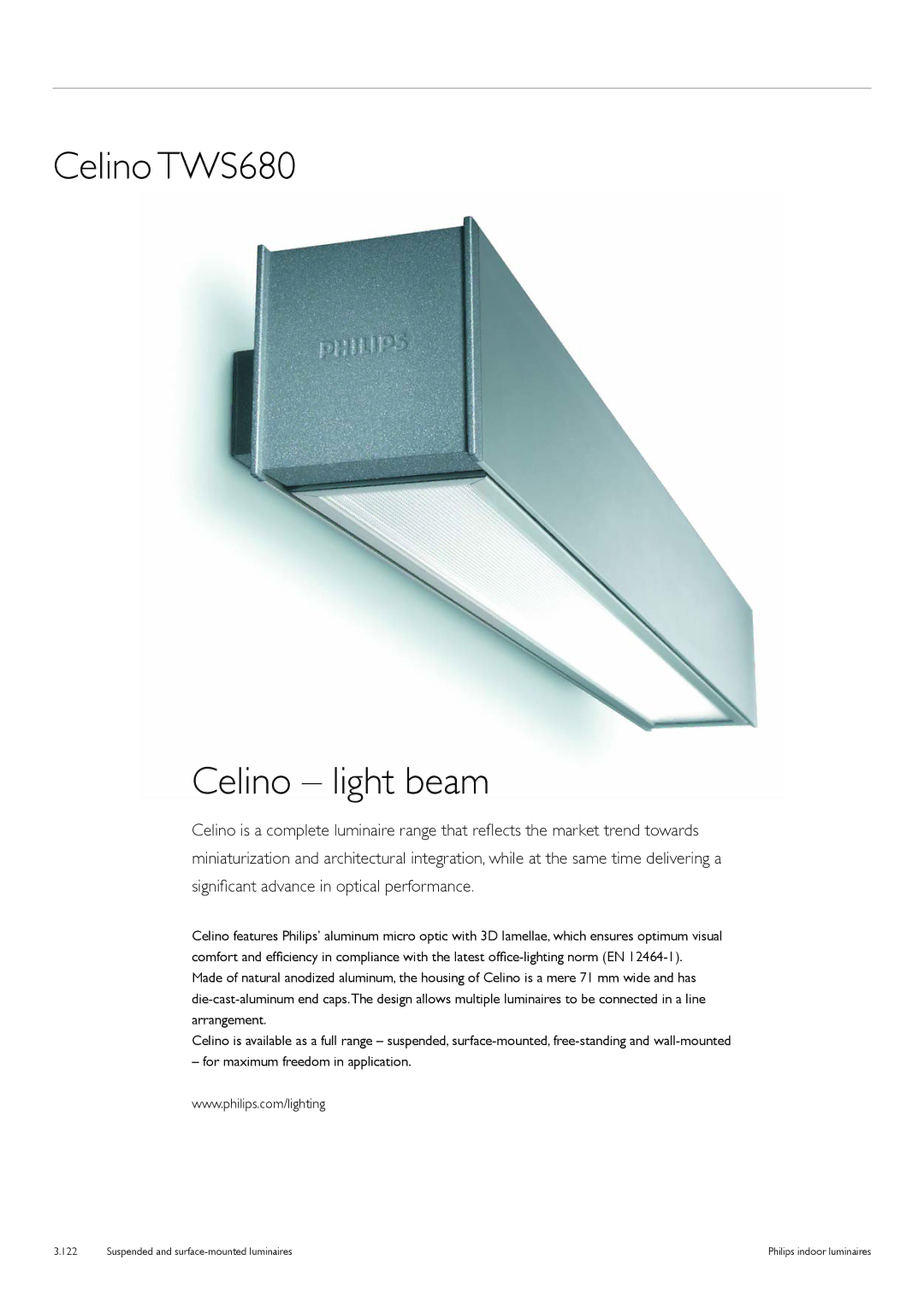 Philips TCS125 manual Celino TWS680 Celino light beam 