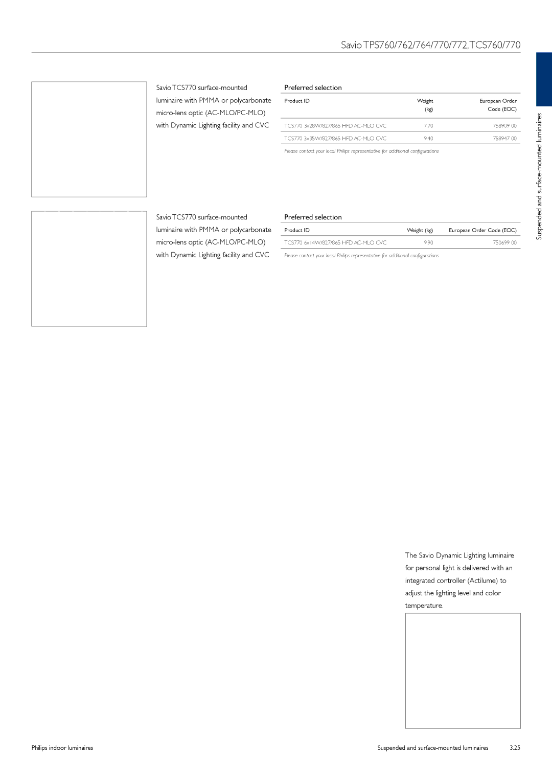 Philips TCS125 manual TCS770 6x14W/827/865 HFD AC-MLO CVC 750699 