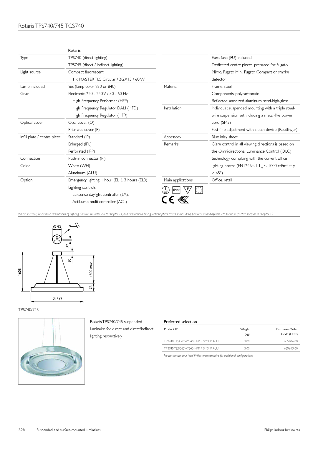 Philips TCS125 manual Rotaris TPS740/745,TCS740 